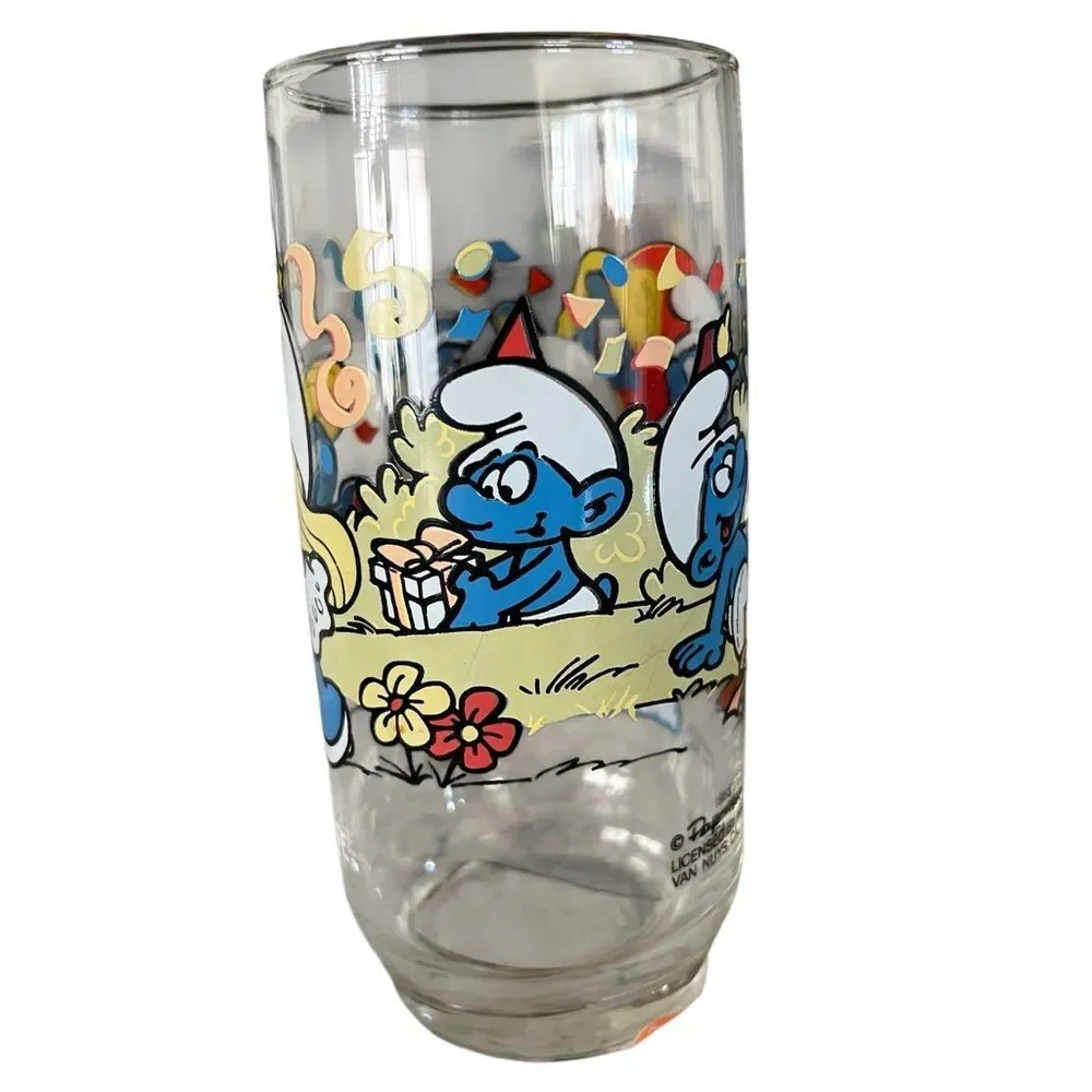 Smurfs 1980s Peyo Collectors Glassware Vintage Nostalgia Collectible